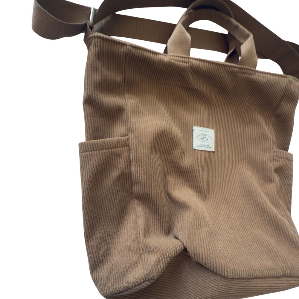 Kalidi Tote Bag-Courdoroy-Casual-Hobo-Shoulder Bag-Women's-Khaki‎ Tan